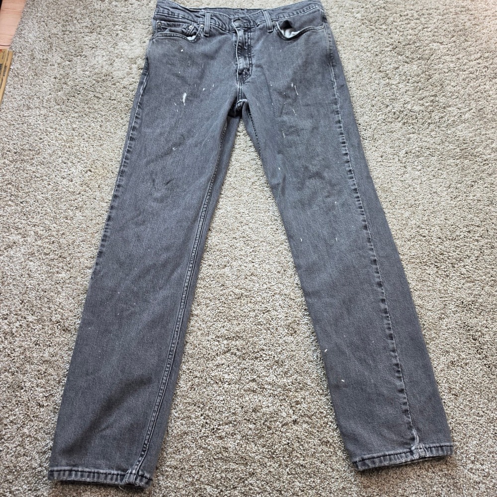 Levi's 511 Slim Fit Jeans Mens 33x32 Gray Paint Splatter Distressed 04511-4646